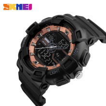 SKMEI 1189 men Digital Quartz Fashion Dual Display Outdoor Casual Multifunction Watch Strap Steel